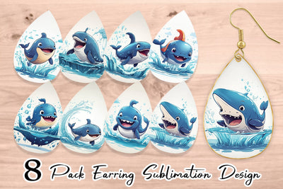 Earring Cute Whale Sublimation artnoy 