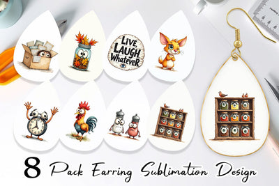 Earring Cynical Farmhouse Decor Sublimation artnoy 