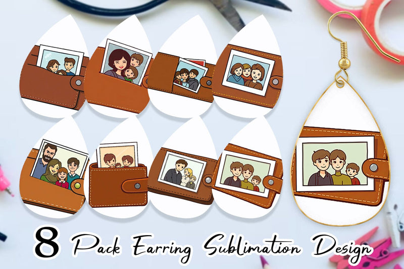 Earring Dad’s Wallet Sublimation artnoy 