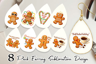 Earring Dark Humor Gingerbread Sublimation artnoy 