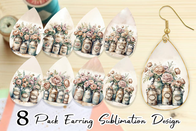 Earring Decorative Milk Can Sublimation artnoy 