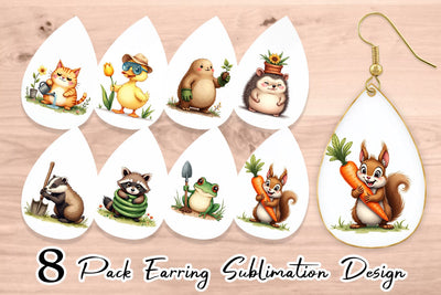 Earring Derpy Garden Helpers Watercolor Sublimation artnoy 