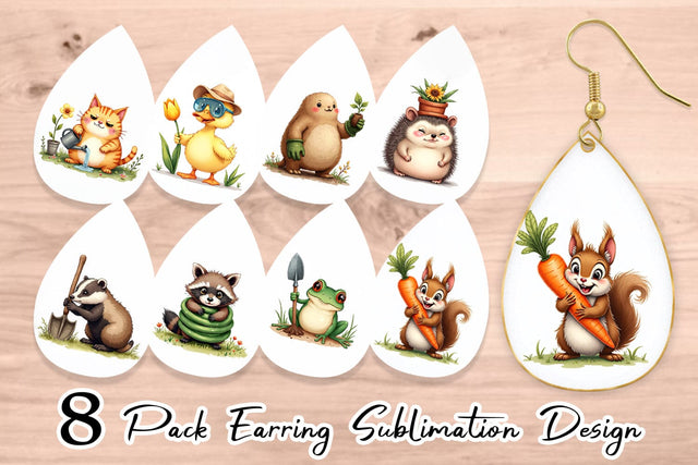 Earring Derpy Garden Helpers Watercolor Sublimation artnoy 