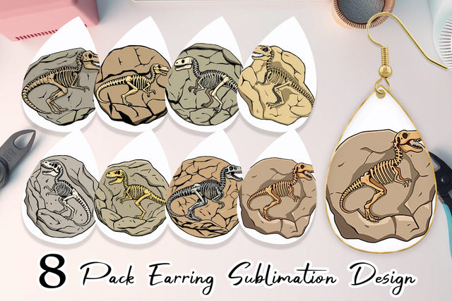 Earring Dino Fossil Sublimation artnoy 