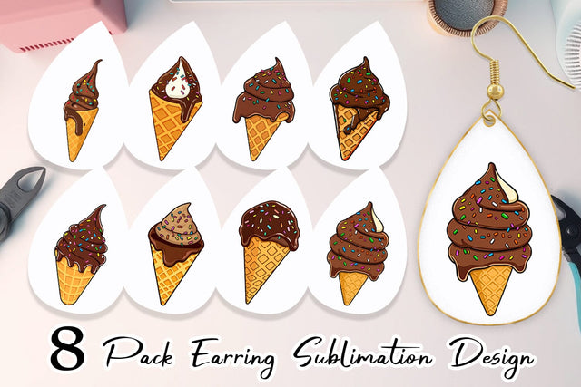 Earring Dipped Ice Cream Sublimation artnoy 