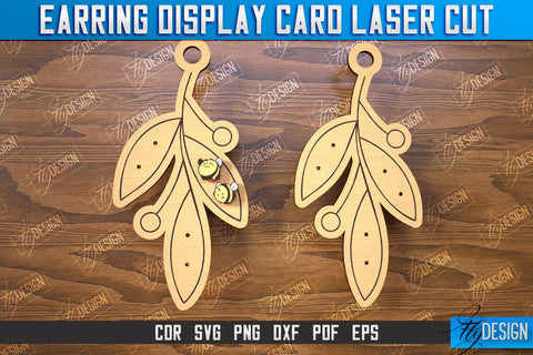 Earring Display Card Laser Cut Bundle | Accessories Display | Jewelry Stand | CNC Files SVG Fly Design 