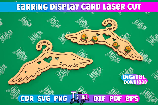 Earring Display Card Laser Cut | Hangers Shaped Display | Jewelry Stand | CNC File SVG The T Store Design 