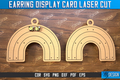 Earring Display Card | Rainbow Shaped Display | Jewelry Stand | CNC File SVG Fly Design 