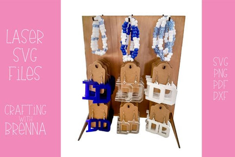 Earring Display Holder Laser SVG File SVG Crafting With Brenna 