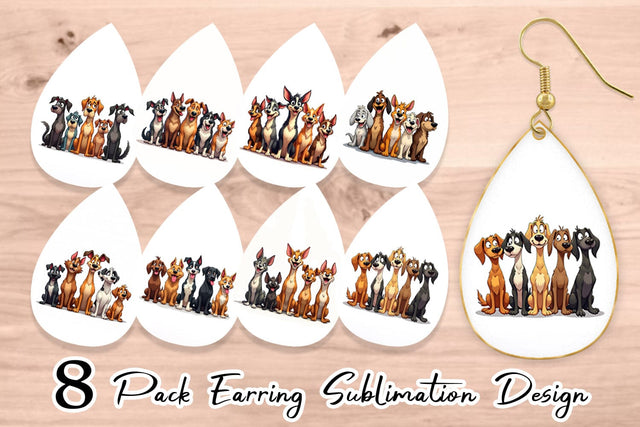 Earring Dogs Emotion Sublimation artnoy 