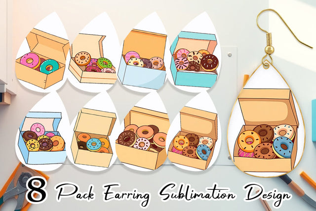 Earring Donut Box Sublimation artnoy 