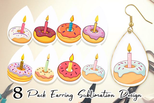 Earring Donut Candle Sublimation artnoy 