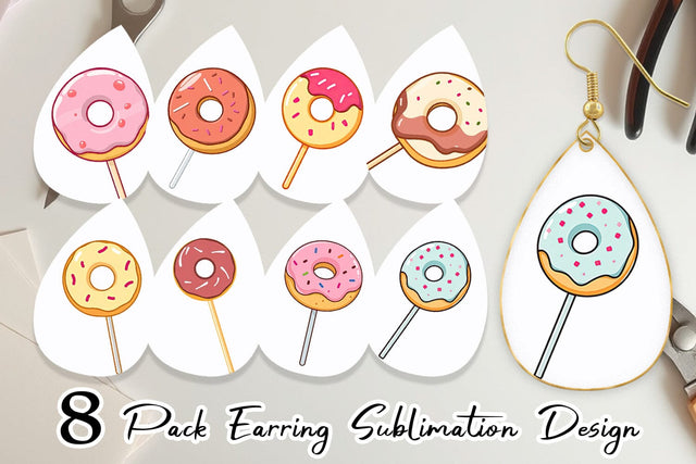 Earring Donut Stick Sublimation artnoy 
