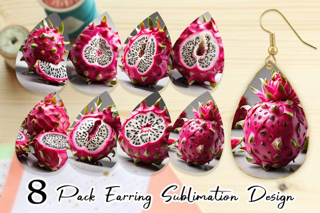 Earring Dragon Fruit Sublimation artnoy 