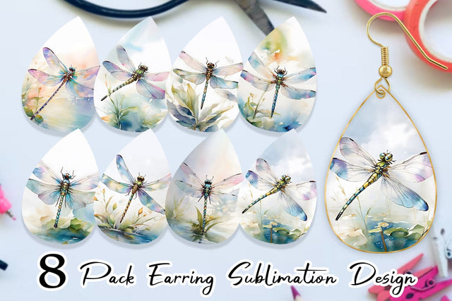 Earring Dragonfly Summer Sublimation artnoy 