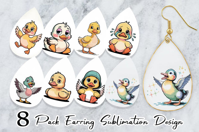 Earring Duck Mood Sublimation artnoy 