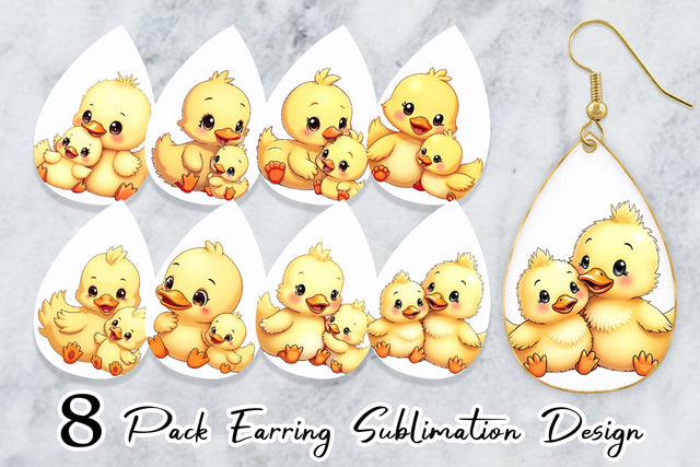 Earring Duck Mother's Day Sublimation artnoy 