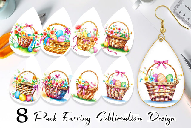 Earring Easter Basket Sublimation artnoy 