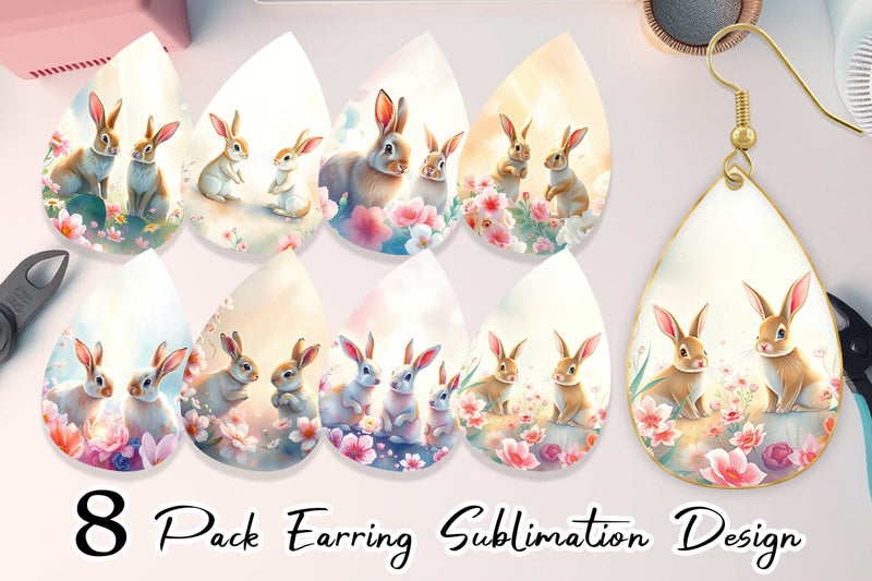 Earring Easter Bunny Sublimation artnoy 