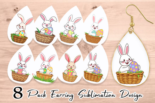 Earring Easter Bunny Sublimation artnoy 