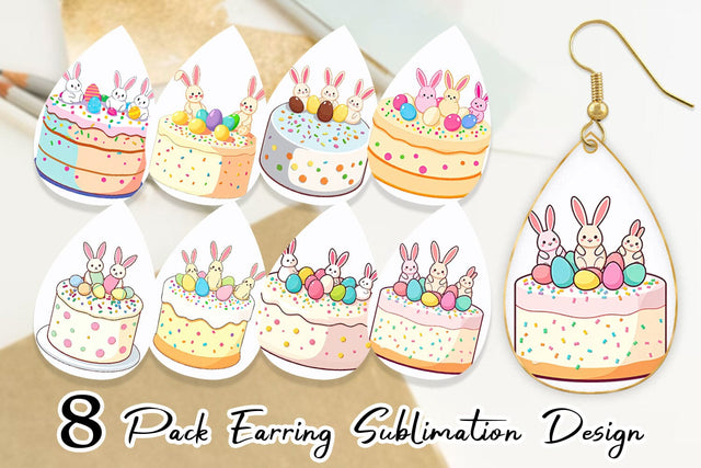 Earring Easter Cake Sublimation artnoy 