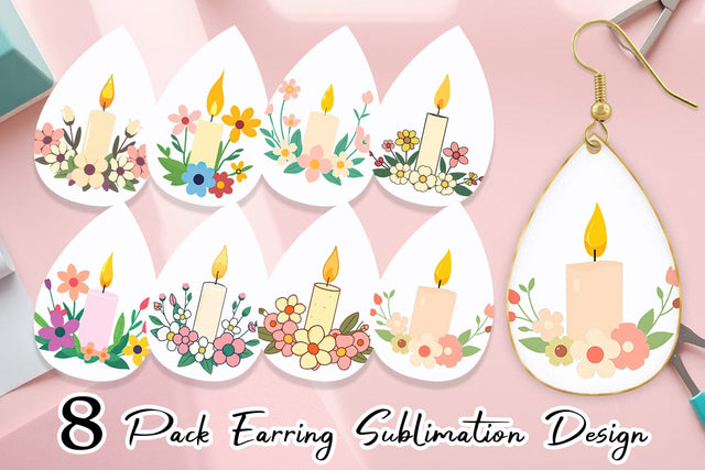 Earring Easter Candle Sublimation artnoy 