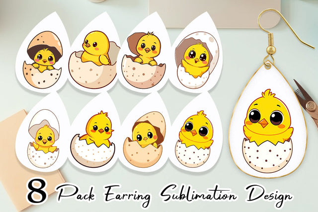 Earring Easter Chick Sublimation artnoy 