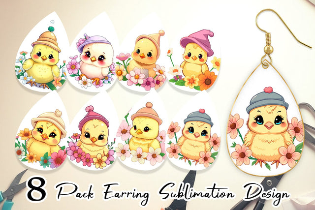 Earring Easter Chick Sublimation artnoy 