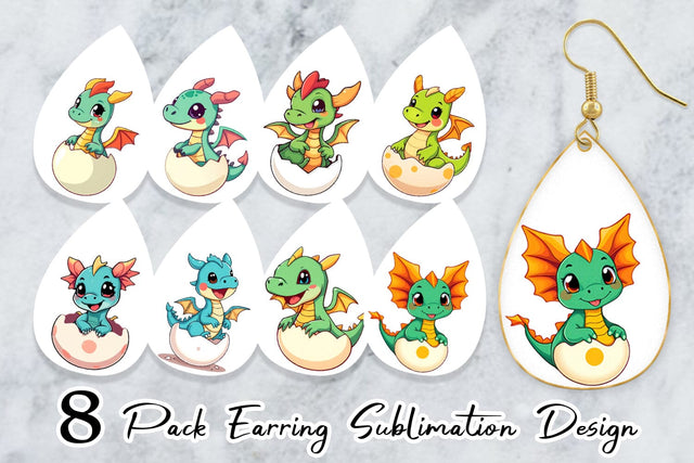 Earring Easter Dragon Sublimation artnoy 