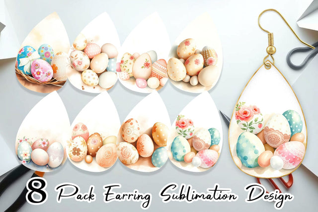 Earring Easter Eggs Sublimation artnoy 