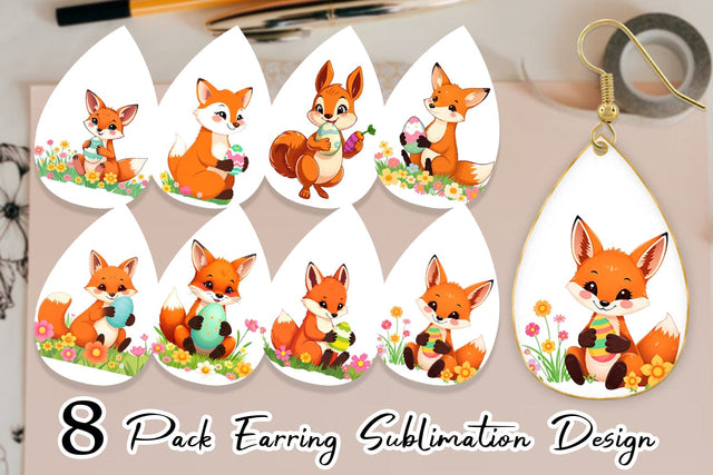 Earring Easter Fox Sublimation artnoy 