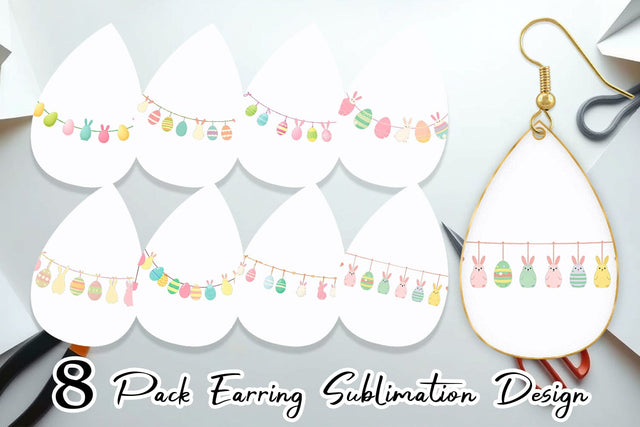 Earring Easter Garland Sublimation artnoy 