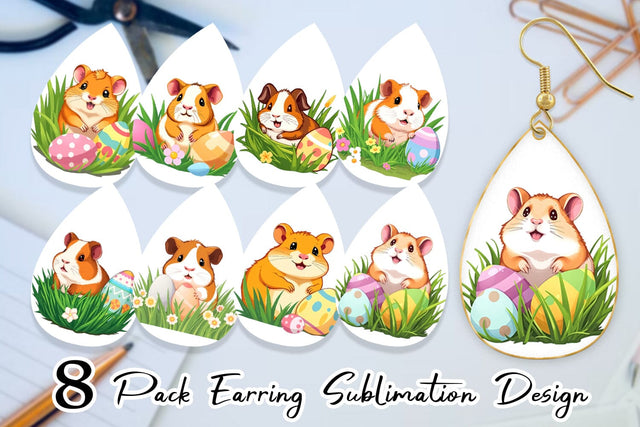 Earring Easter Hamster Sublimation artnoy 