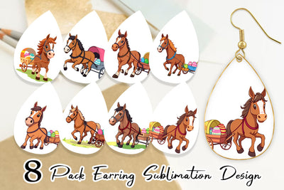 Earring Easter Horse Sublimation artnoy 