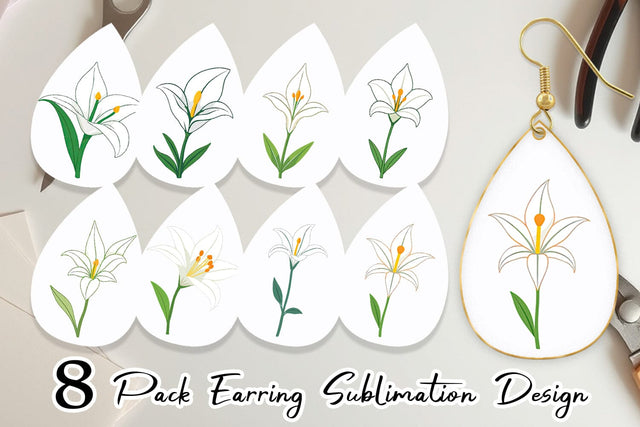 Earring Easter Lily Sublimation artnoy 