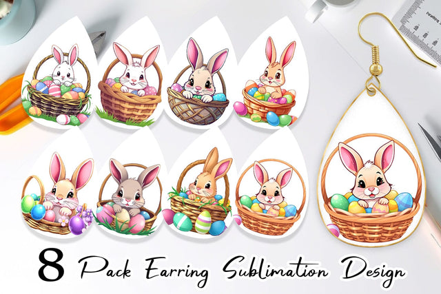 Earring Easter Rabbit Sublimation artnoy 