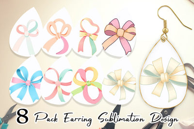 Earring Easter Ribbon Sublimation artnoy 
