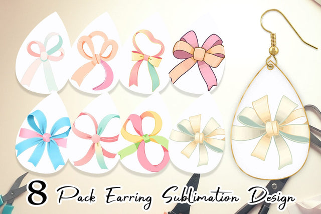 Earring Easter Ribbon Sublimation artnoy 