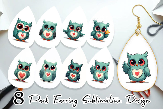 Earring Eerie Owl Journey Sublimation artnoy 