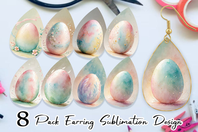 Earring Eggs Easter Sublimation artnoy 