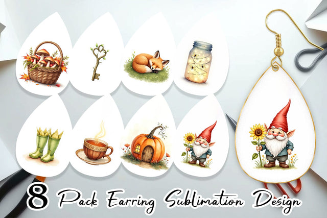 Earring Enchanted Fall Cottagecore Sublimation artnoy 