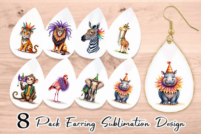 Earring Enchanted Forest Masquerade Animal Sublimation artnoy 
