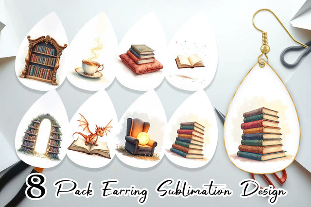 Earring Enchanted Reading Nook Sublimation artnoy 