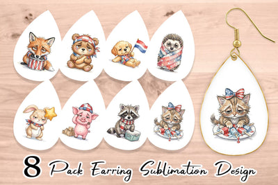Earring Exhausted BBQ Animal Burnout Vibes Sublimation artnoy 