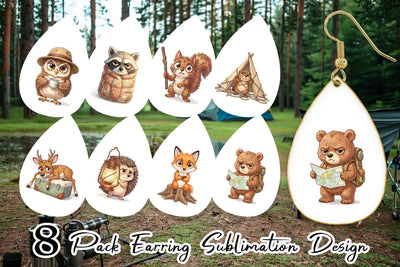 Earring Exhausted Hiker Animal Watercolor SVG artnoy 