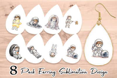 Earring Exhausted Kid Astronaut Space Burnout Sublimation artnoy 