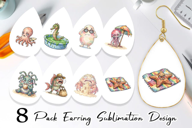 Earring Exhausted Mutant Beach Sublimation artnoy 