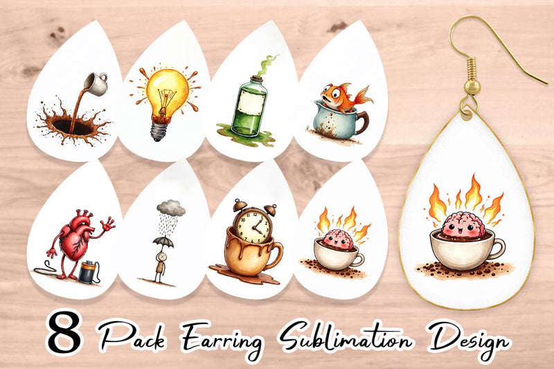 Earring Existential Espresso Abstract Tooncore Sublimation artnoy 