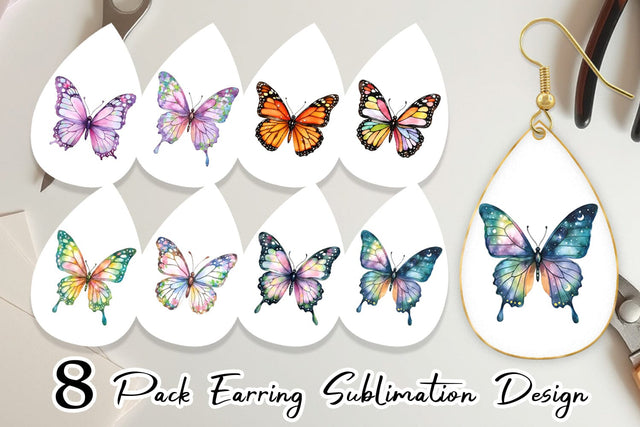 Earring Fairy Butterfly Sublimation artnoy 