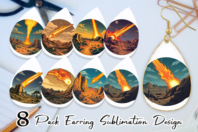 Earring Falling Meteor Sublimation artnoy 